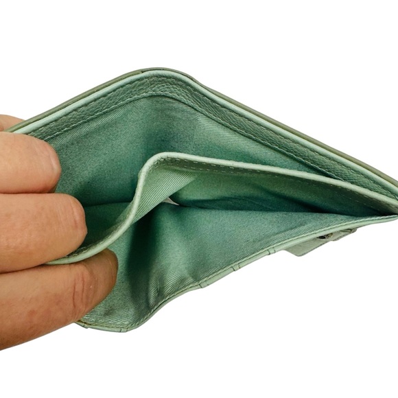 Fossil Mini Bifold Snap Wallet Small Mint Green Tassel - Picture 8 of 13